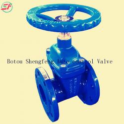 DIN3202 DN100 GGG50 PN16 F4 ductile iron heavy type resilient soft seat gate valve